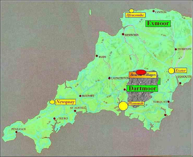 Devon & Cornwall map