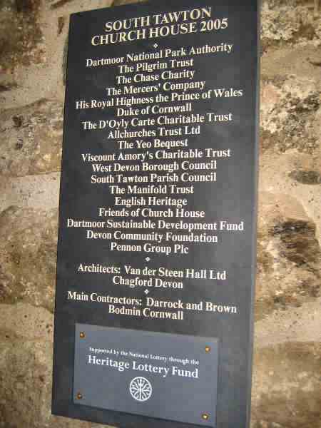 Church House Restoration Benefactors