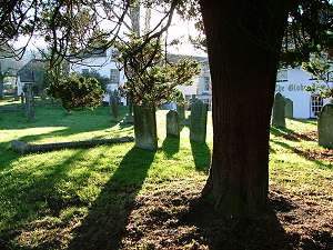 Chagford church shadows