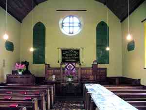 photo display in chapel