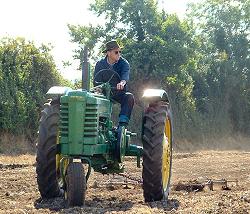 Tractor harrowing
