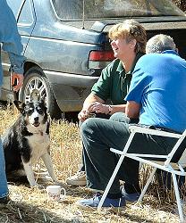 Couple and dog relaxing