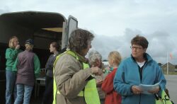 The RDA Stewards check riders in