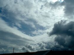 The threatening sky over the Dartmoor Army camp