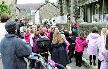 Waiting crowd of parents