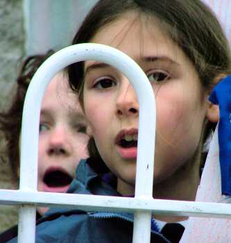 Two girls - mouths open