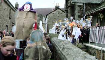 Procession leaves school