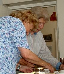 Cutting the cake