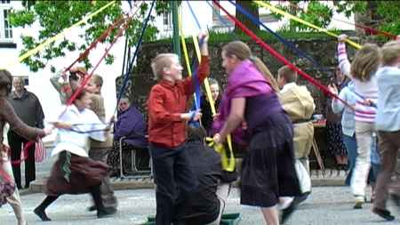 Maypole dancing first ...