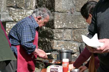 Keith Redstone provides the burgers