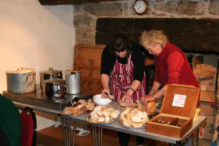 Nora and Theresa prepare the meal