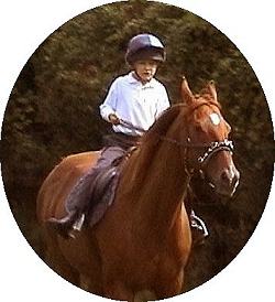 Boy on chestnut mare
