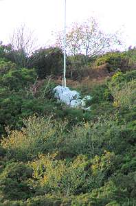 White Rock and flag mast